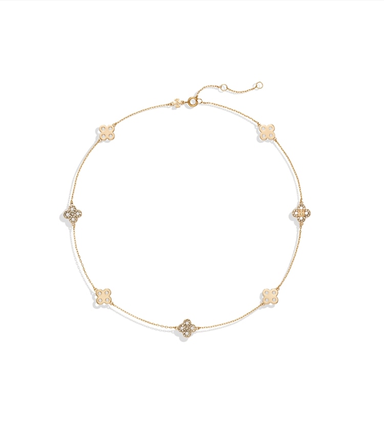 Tory Burch designer necklaces Forget Me Not Pavé Necklace in Tory Gold / Crystal additional