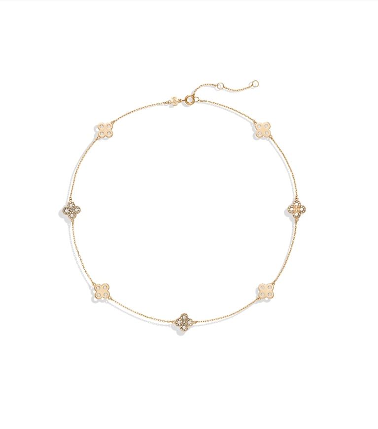 Tory Burch designer necklaces Forget Me Not Pavé Necklace in Tory Gold / Crystal additional