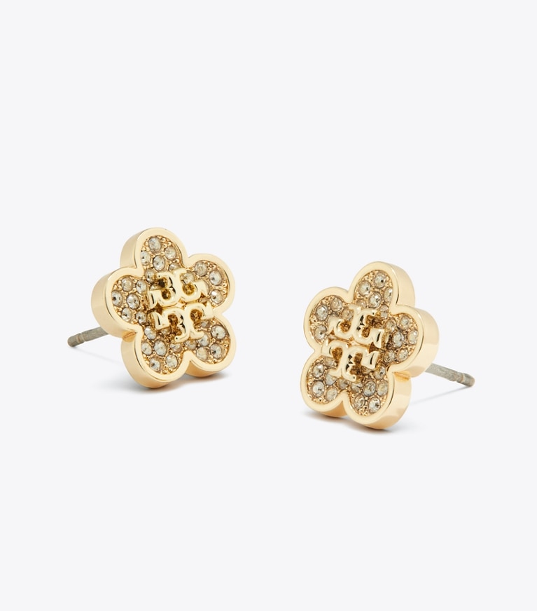週末セールTORY BURCH フォーゲットミーノット フラワー スタッズ フォーゲットミーノット パヴェ スタッズピアス: レディース