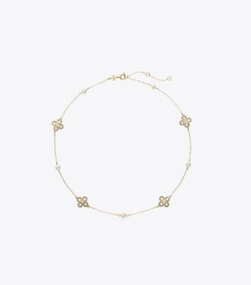 キラ エナメル フラワー ペンダント ネックレス: レディース