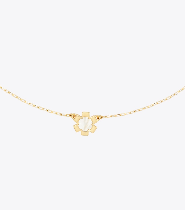 Tory Burch designer necklaces Forget Me Not Pendant Necklace in Tory Gold / Mother of Pearl detail