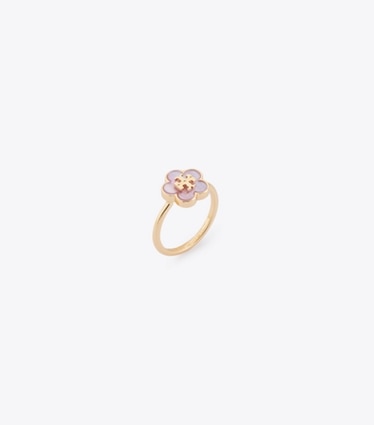 Tory Burch designer rings Forget Me Not Ring in Tory Gold / Pink angle