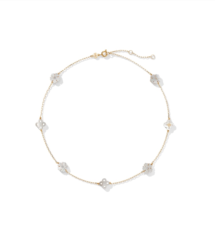 Tory Burch designer necklaces Forget Me Not Rosary Necklace in Tory Gold / Mother of Pearl additional