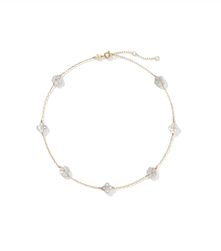 Tory Burch designer necklaces Forget Me Not Rosary Necklace in Tory Gold / Mother of Pearl additional