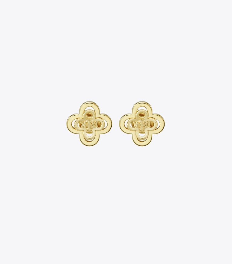 Tory Burch designer イヤリング＆ピアス キラ クローバー スタックスタッズ in Tory Gold front