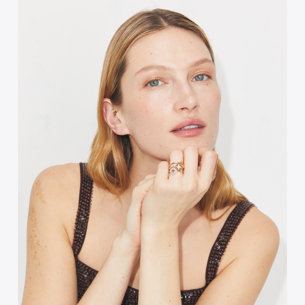 Forget Me Not Stacking Ring Set: Women's Designer Rings | Tory Burch