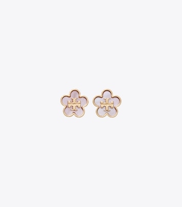 フォーゲットミーノット エナメル フラワー スタッズ ピアス