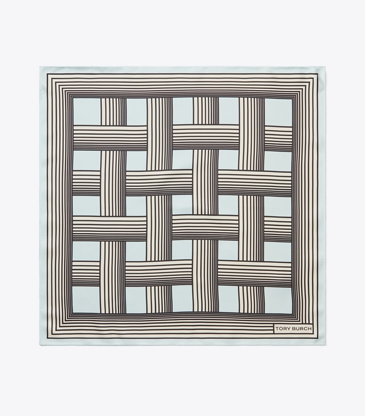 Tory Burch designer sciarpe Foulard a righe sfumate in Gradual Stripe Blue superiore