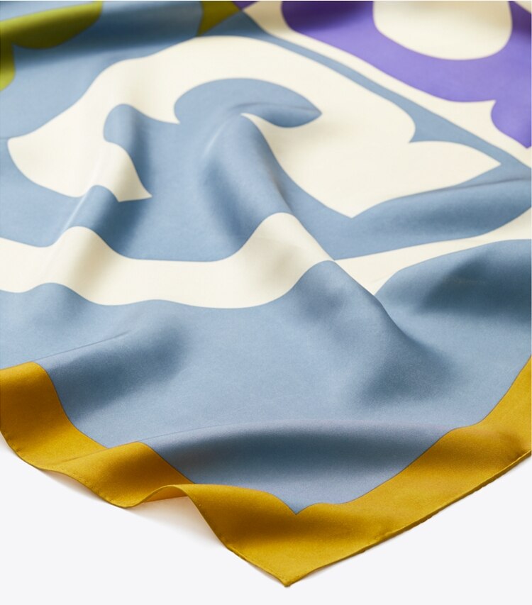 Tory Burch designer écharpes Foulard carré en soie color-block in Bonsai Green informations