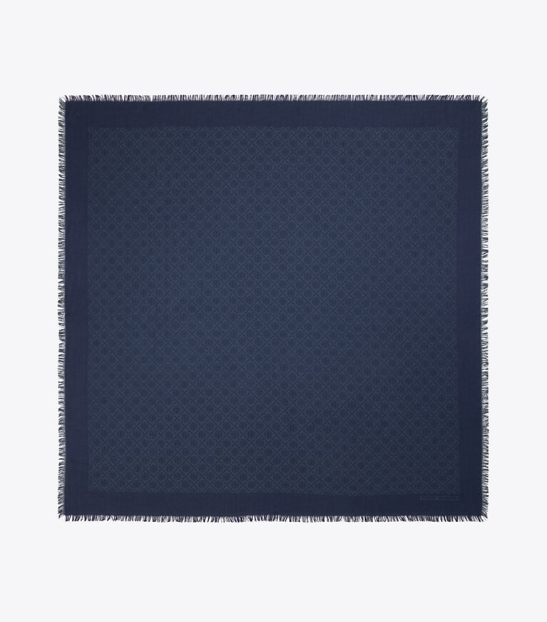 Tory Burch designer écharpes Foulard de voyage en jacquard à carreaux in Tory Navy dessus