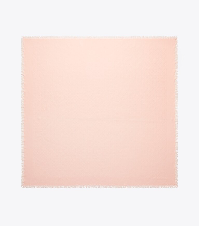 Tory Burch designer écharpes Foulard de voyage en jacquard à carreaux in SEA SHELL PINK dessus