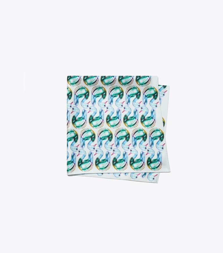 Tory Burch designer sciarpe Foulard Lucky Duck in Blue superiore