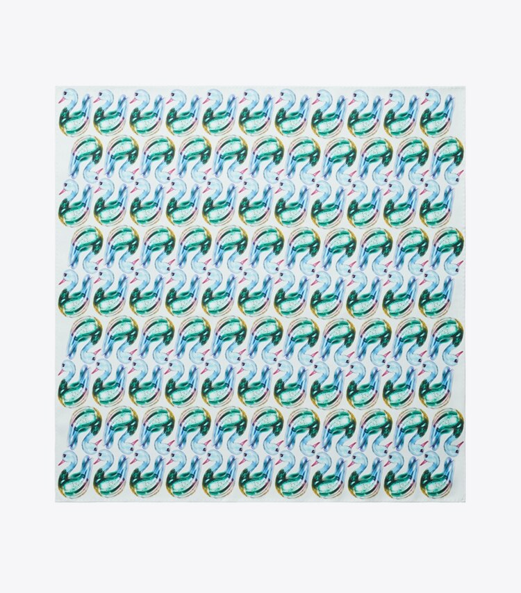 Tory Burch designer sciarpe Foulard Lucky Duck in Blue superiore