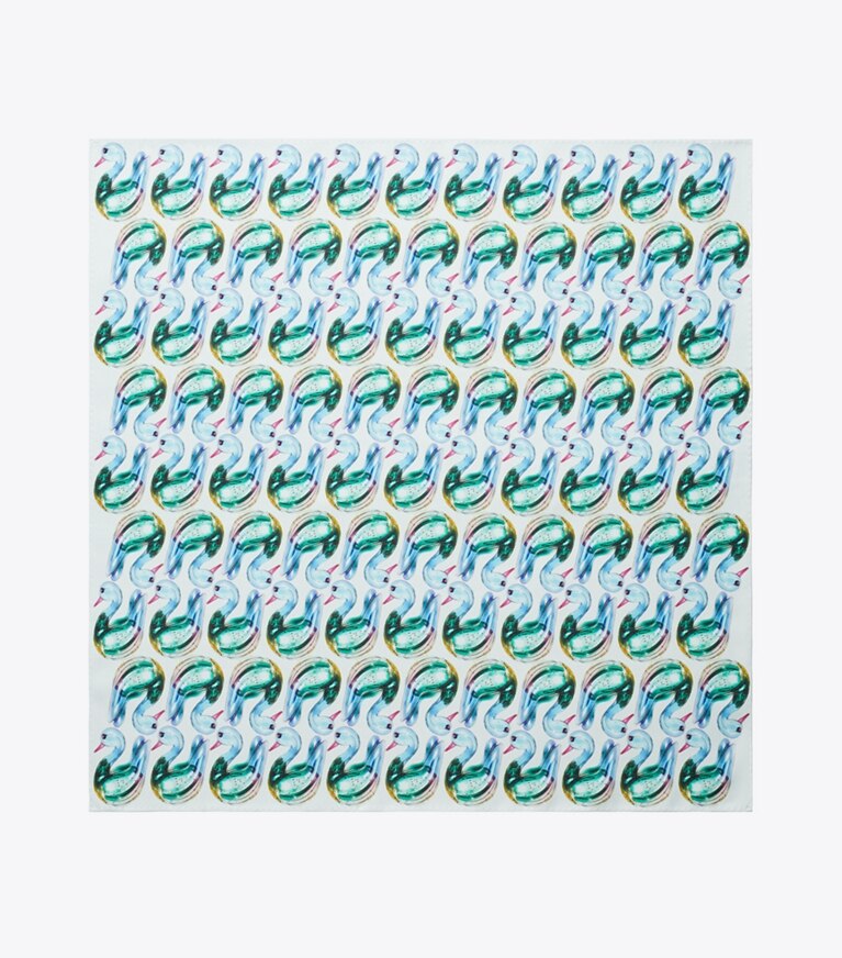 Tory Burch designer sciarpe Foulard Lucky Duck in Blue superiore