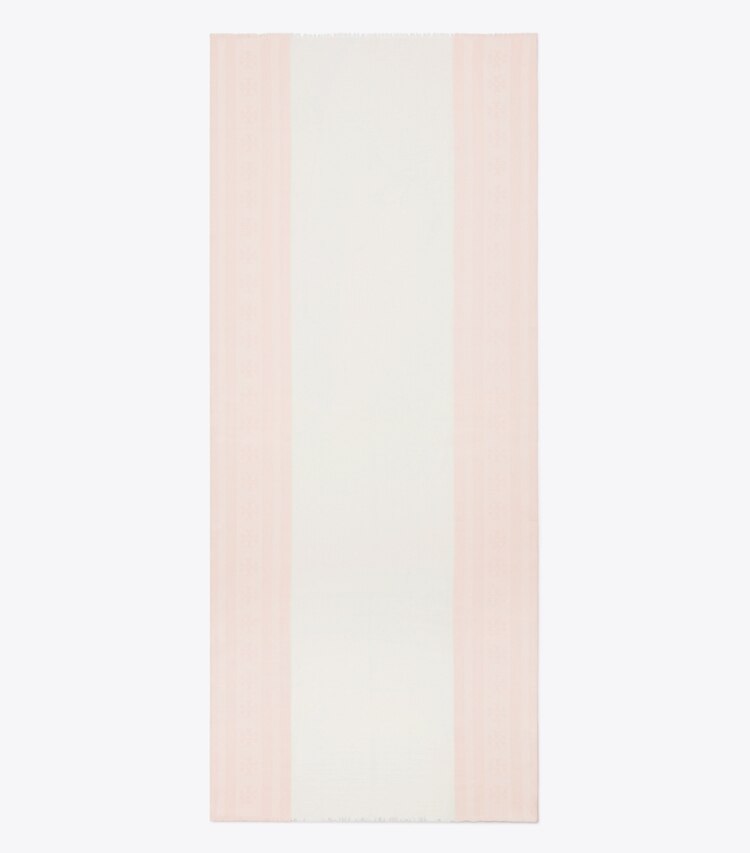 Tory Burch designer sciarpe Foulard lungo a righe con logo in Pink superiore