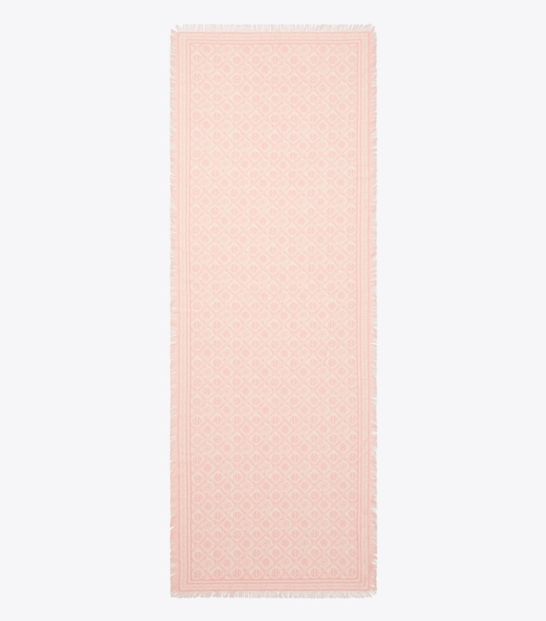 Tory Burch designer sciarpe Foulard lungo floreale T Monogram in Pink T Monogram superiore