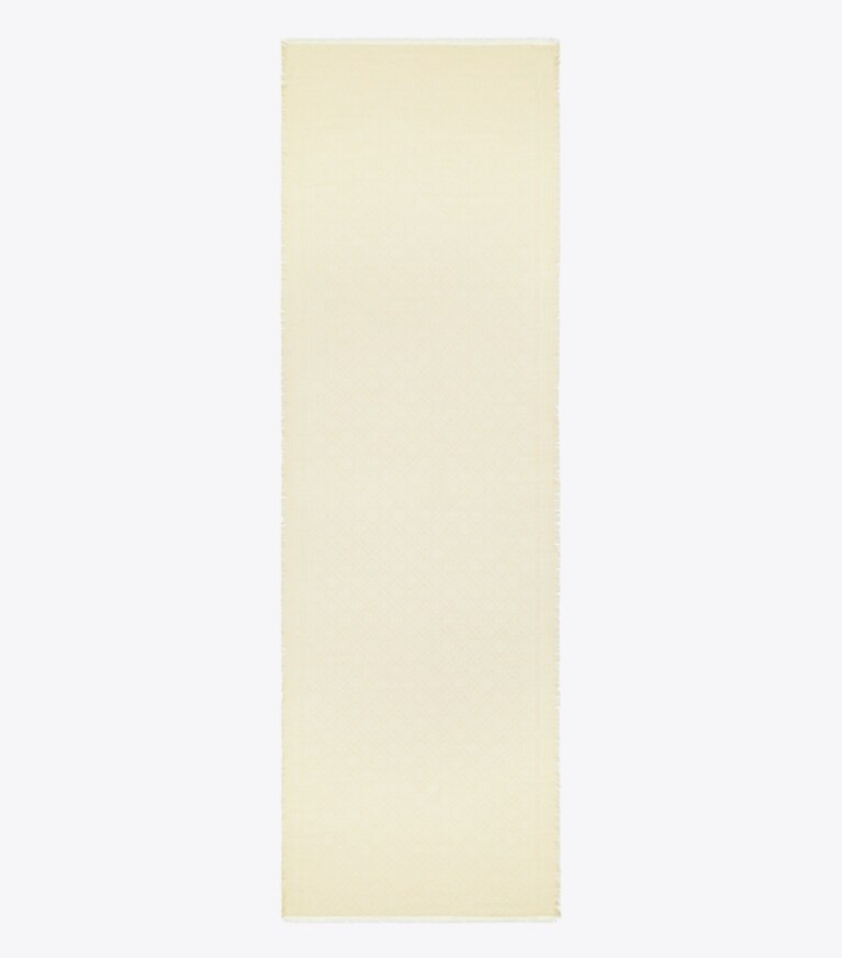 Tory Burch designer sciarpe Foulard lungo in jacquard T Monogram in Light Cream superiore