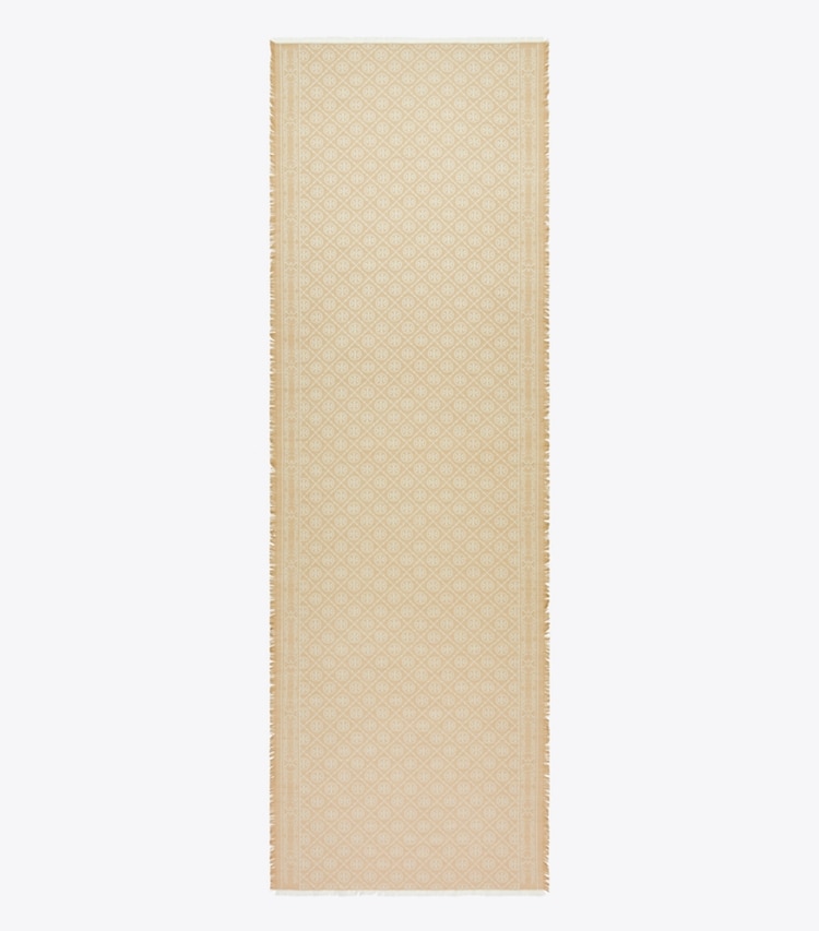 Tory Burch designer sciarpe Foulard lungo in jacquard T Monogram in Fresh Clay superiore