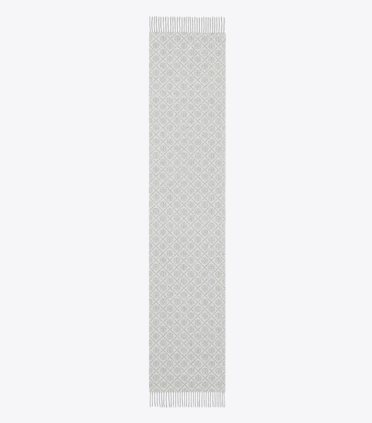 Tory Burch designer sciarpe Foulard lungo T Monogram in Gray superiore