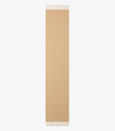 Tory Burch designer sciarpe Foulard lungo T Monogram in Camel superiore