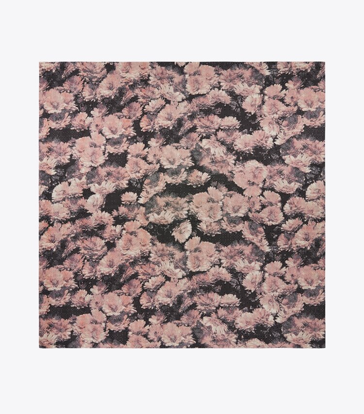 Tory Burch designer sciarpe Foulard quadrato in seta Pixel Flower in Pixel Flower Silk Square Blush superiore