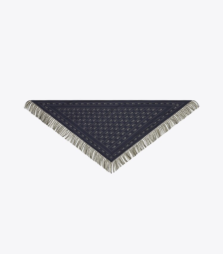 Tory Burch designer écharpes Foulard triangulaire en soie in Navy dessus