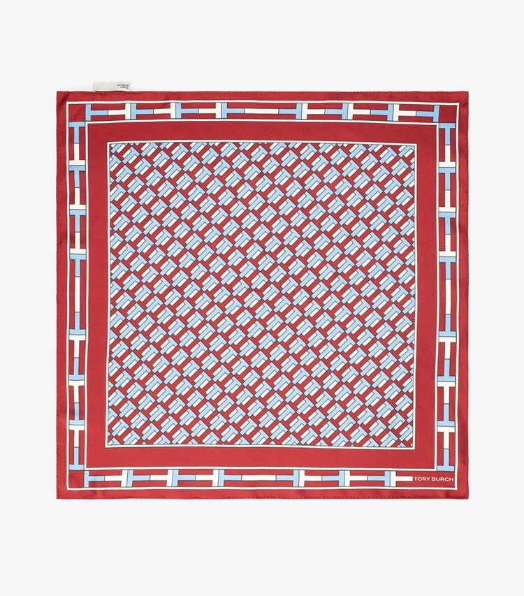 Tory Burch designer sciarpe Foulard Two for T in Red / Blue superiore
