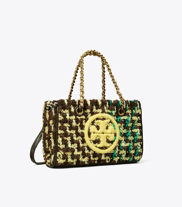 Tory Burch designer sacs à bandoulière Fourre-tout à chaîne mini Fleming en tweed souple dans Multi angle