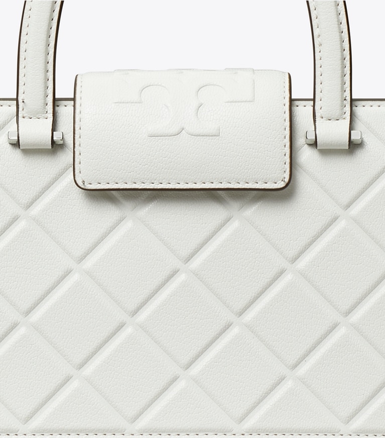 Tory Burch designer sac à main Fourre-tout East-West Fleming dans Blanc détails