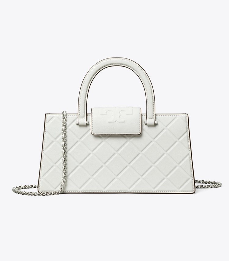 Tory Burch designer sac à main Fourre-tout East-West Fleming dans Blanc de face