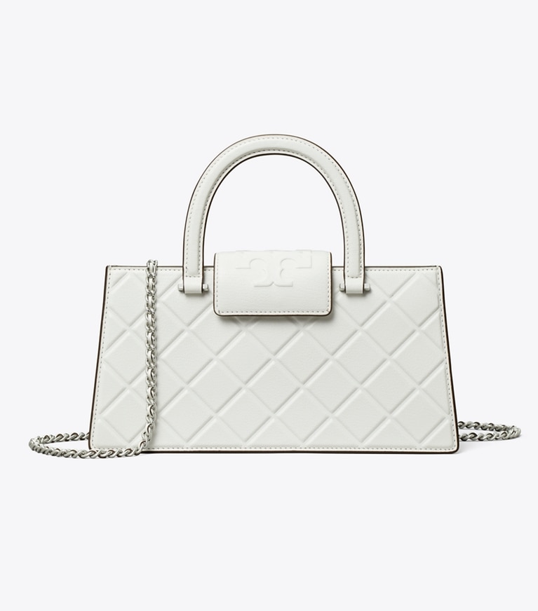 Tory Burch designer sac à main Fourre-tout East-West Fleming dans Blanc de face