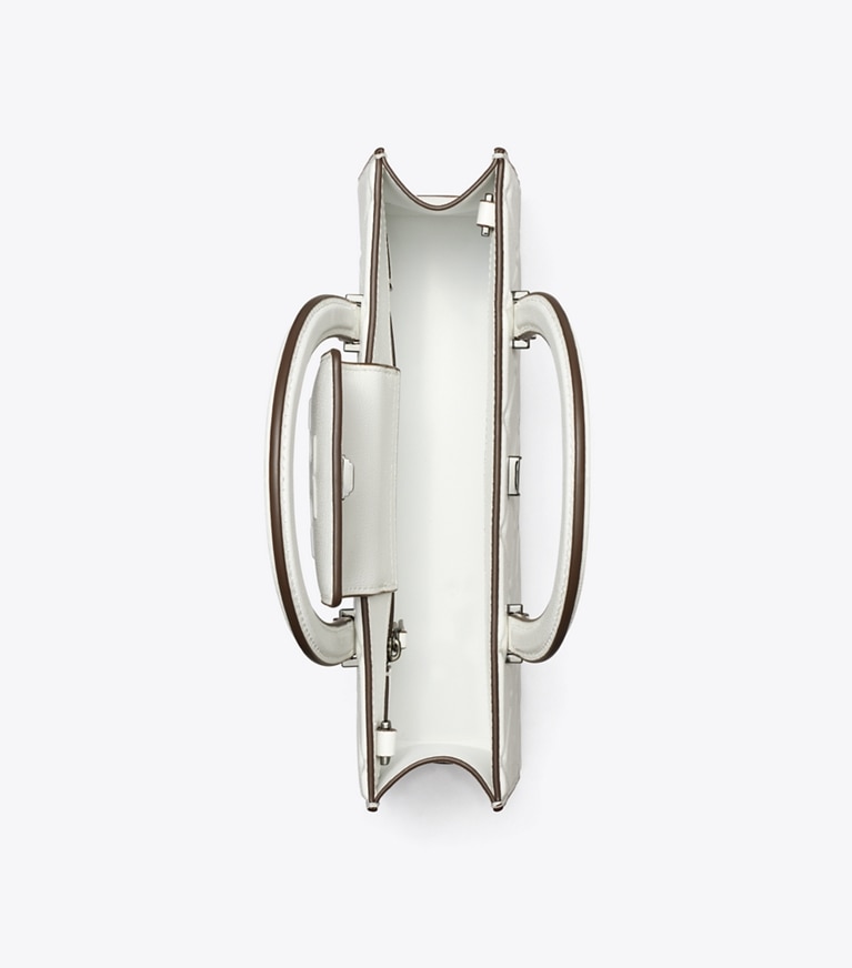 Tory Burch designer sac à main Fourre-tout East-West Fleming dans Blanc vue du dessus