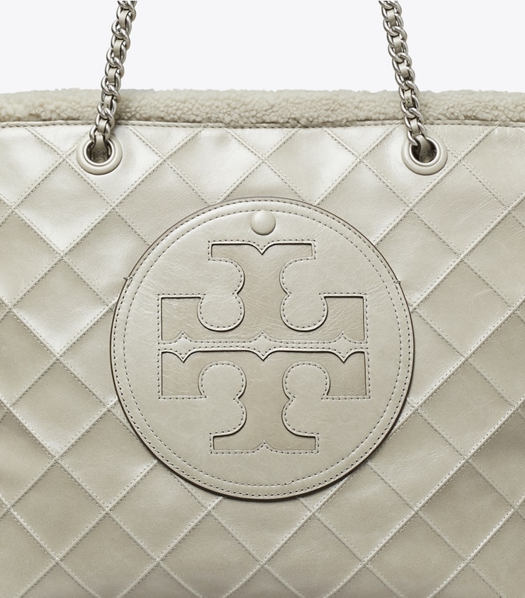 Tory Burch designer cabas Fourre-tout Ella Chain en rason dans Cotton Grey détails