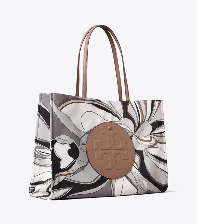 Tory Burch designer cabas Fourre-tout Ella imprimé dans Tulip Swirl Gray Multi angle