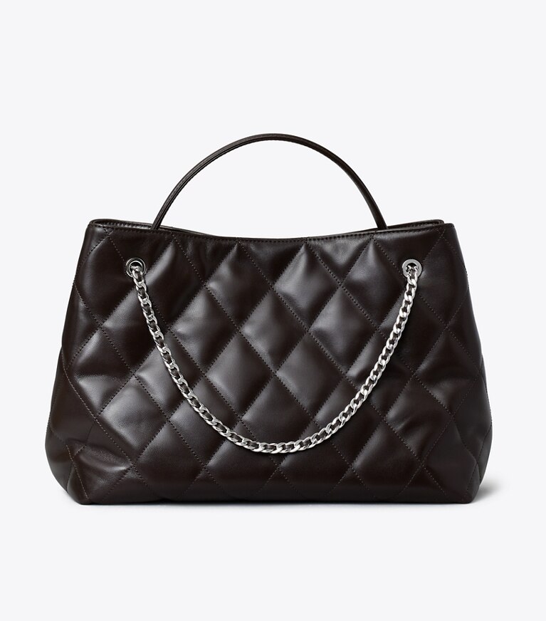 Tory Burch designer sac à main Fourre-tout Fleming dans Cocoa retour