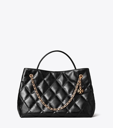Tory Burch designer sac à main Fourre-tout Fleming dans BLACK de face