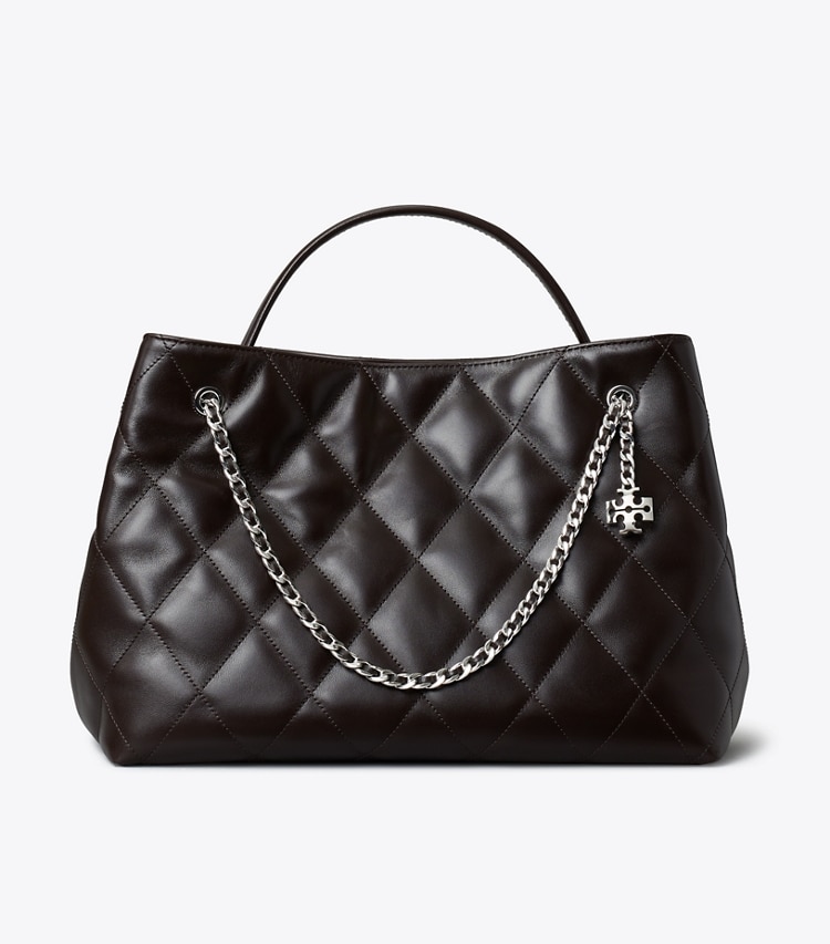 Tory Burch designer sac à main Fourre-tout Fleming dans Cocoa de face