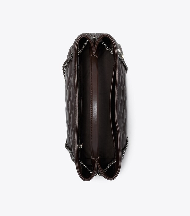 Tory Burch designer sac à main Fourre-tout Fleming dans Cocoa vue du dessus