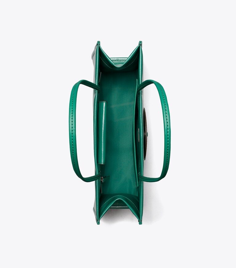 Tory Burch designer cabas Fourre-tout horizontal Ella dans Bright Malachite vue du dessus