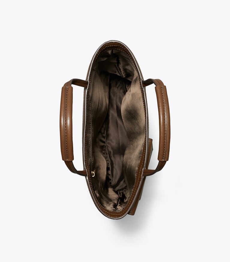 Tory Burch designer cabas Fourre-tout multi-poches dans Swiss Coffee vue du dessus