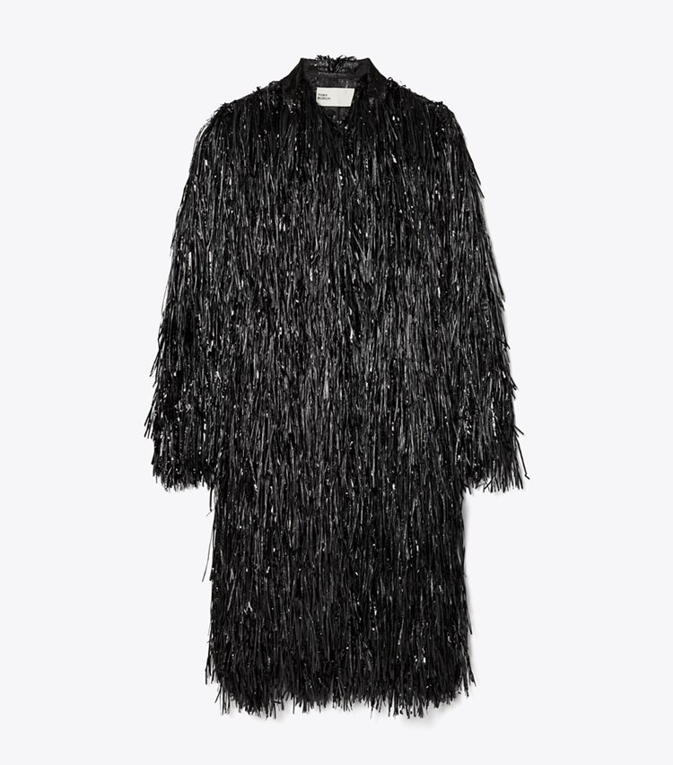 Tory Burch designer mäntel Fransenmantel in Black front