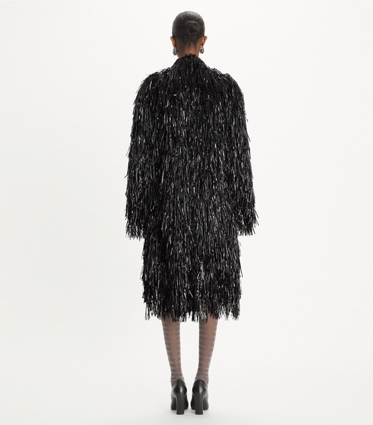 Tory Burch designer mäntel Fransenmantel in Black front
