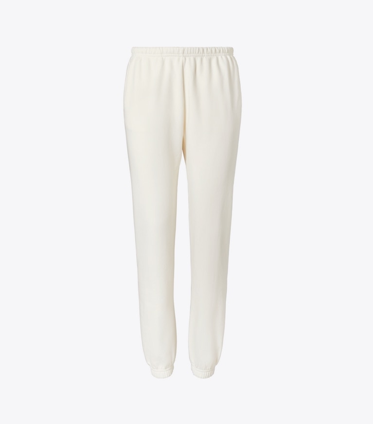 Tory Sport designer bottoms French Terry Cropped Sweatpant in Ivory White front