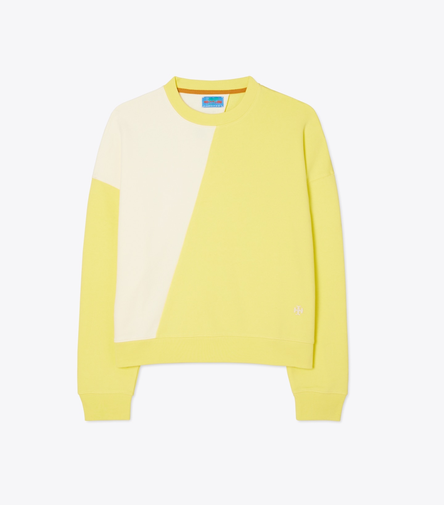 French Terry Diagonal Colorblock Crewneck