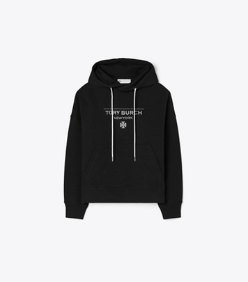 Tory Burch ダブルTロゴ スウェット ブラック Crystal Logo Sweatshirt: Women's Designer Sweaters | Tory Burch