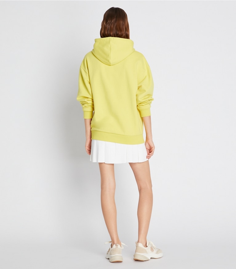 Tory Sport designer sweaters French Terry Logo Hoodie in Citrea front