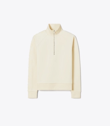 トリーバーチ　ホワイトパーカー Heavy French Terry Logo Hoodie: Women's Designer Sweaters