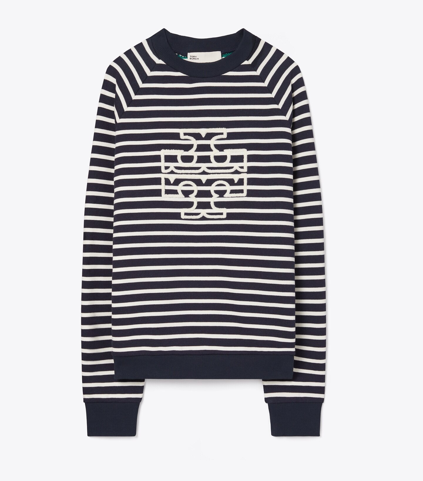 French Terry Striped Logo Crew