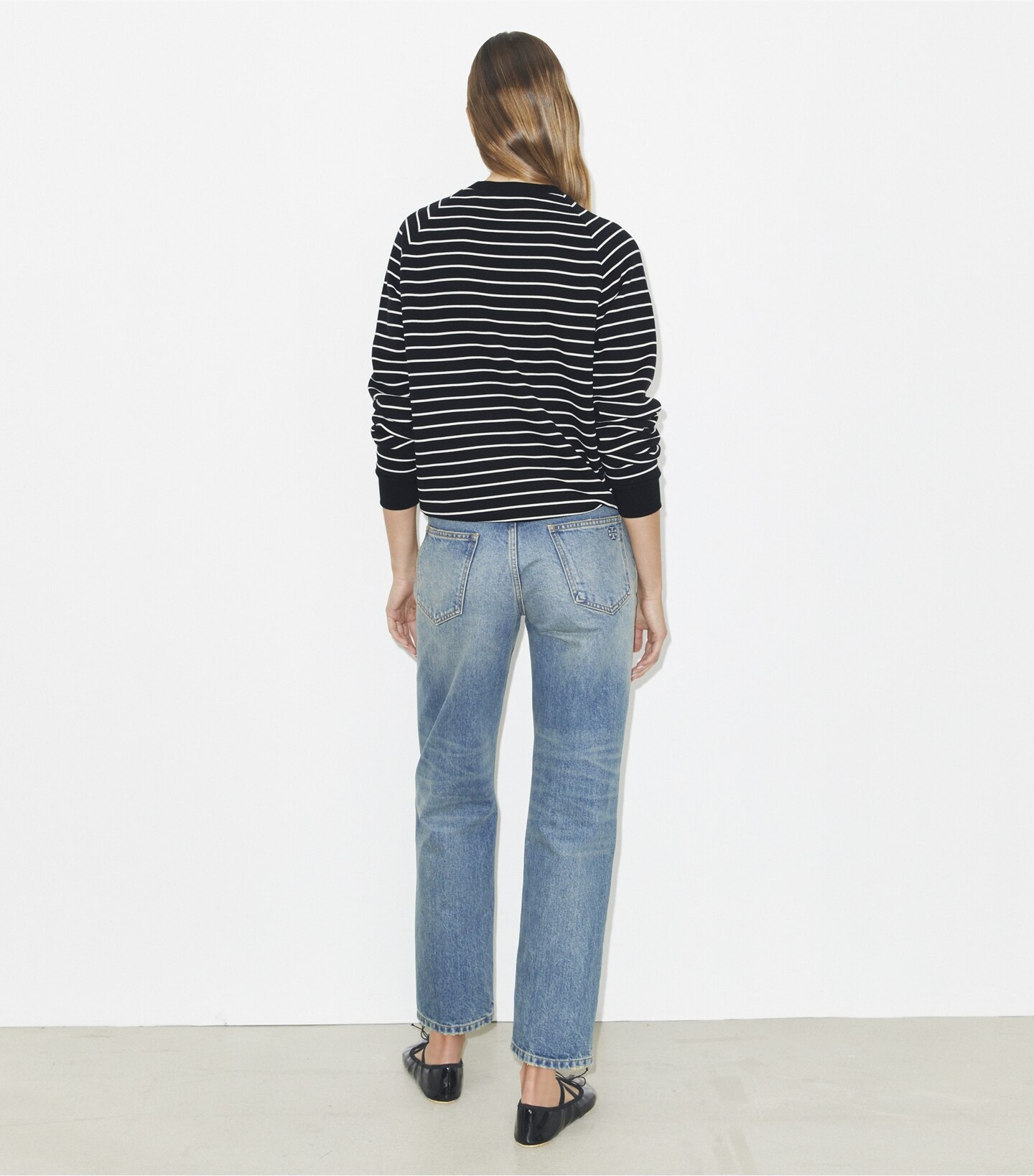 French Terry Striped Logo Crew