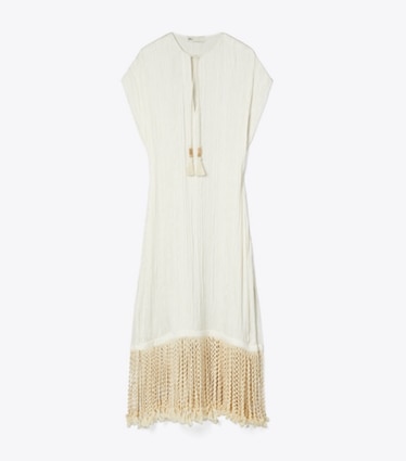 Tory Burch designer coverups Fringe Tunic in Vintage Champagne front